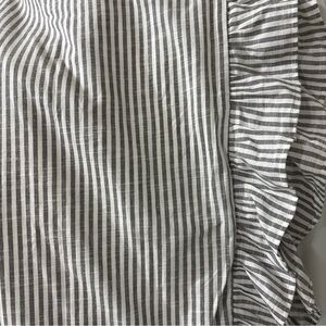 2 panels Emily & Meritt Pottery Barn, Ruffle edge, striped,  52x63 curtains